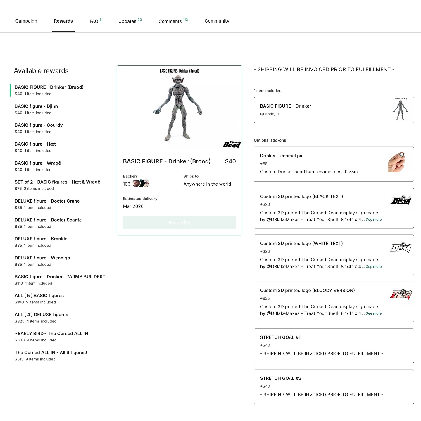 ⬇️ ADD-ON help ⬇️

- click Manage Your Pledge

- click Change Your Pledge

- click your REWARD AGAIN (or you can change it if you wish) 

- You then have the option to click on as many add-ons as you’d like!
•
The Kickstarter campaign ends on Saturday, February 1st at 6:05pm PST (link in bio)
•
We truly appreciate when you SHARE our posts, it helps!
•
#curseddead #thecurseddead #kickstarter #horror #monsters #creatures #demons #vampires #scary #creepy #spooky #actionfigures #actionfigure #toy #toys #toypic #toyphoto #toycollector #toycollection #toyart #toyphotography #figurephotography #toycommunity #actionfigurephotography